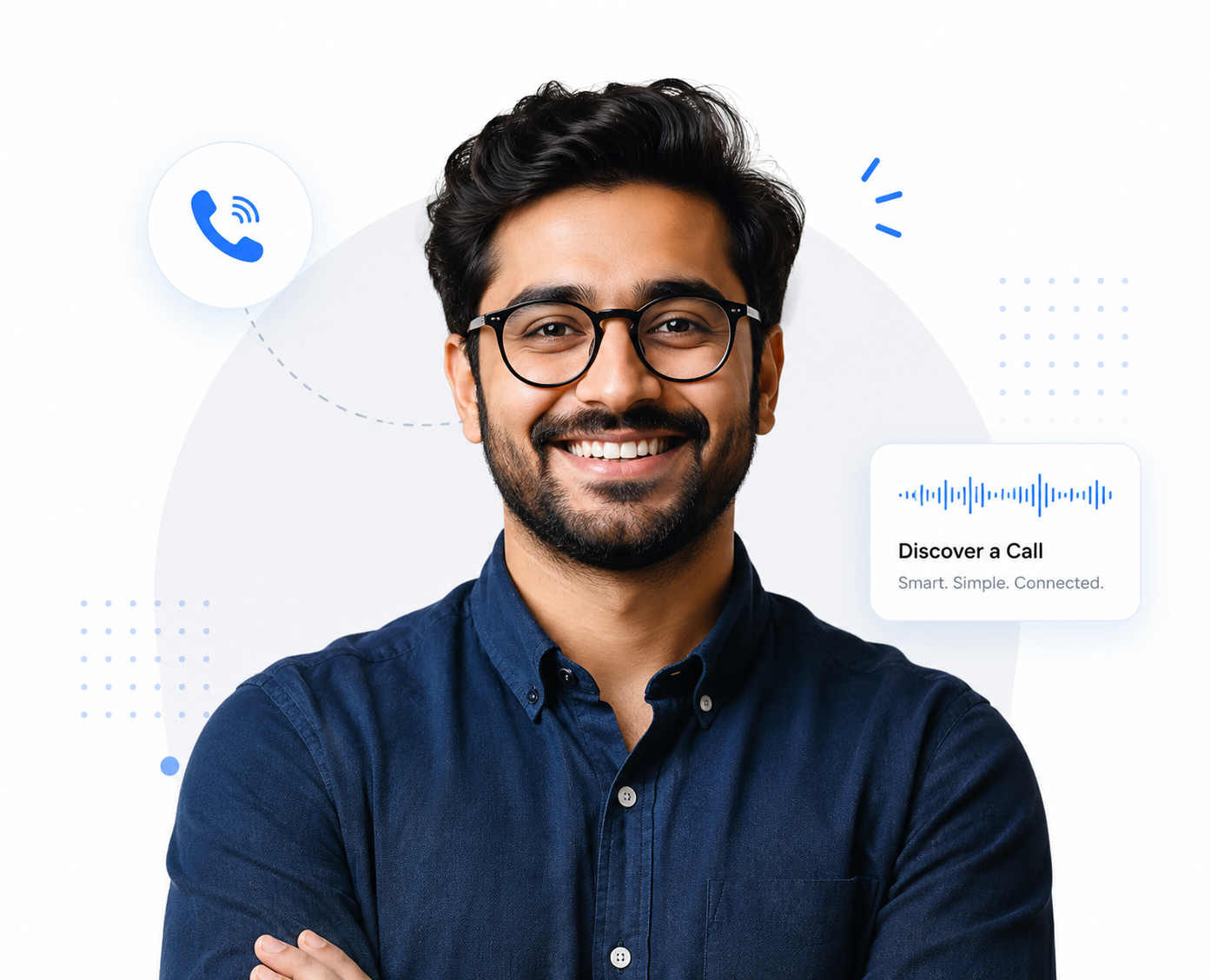 Smiling consultant illustration for Technanosoft discovery calls
